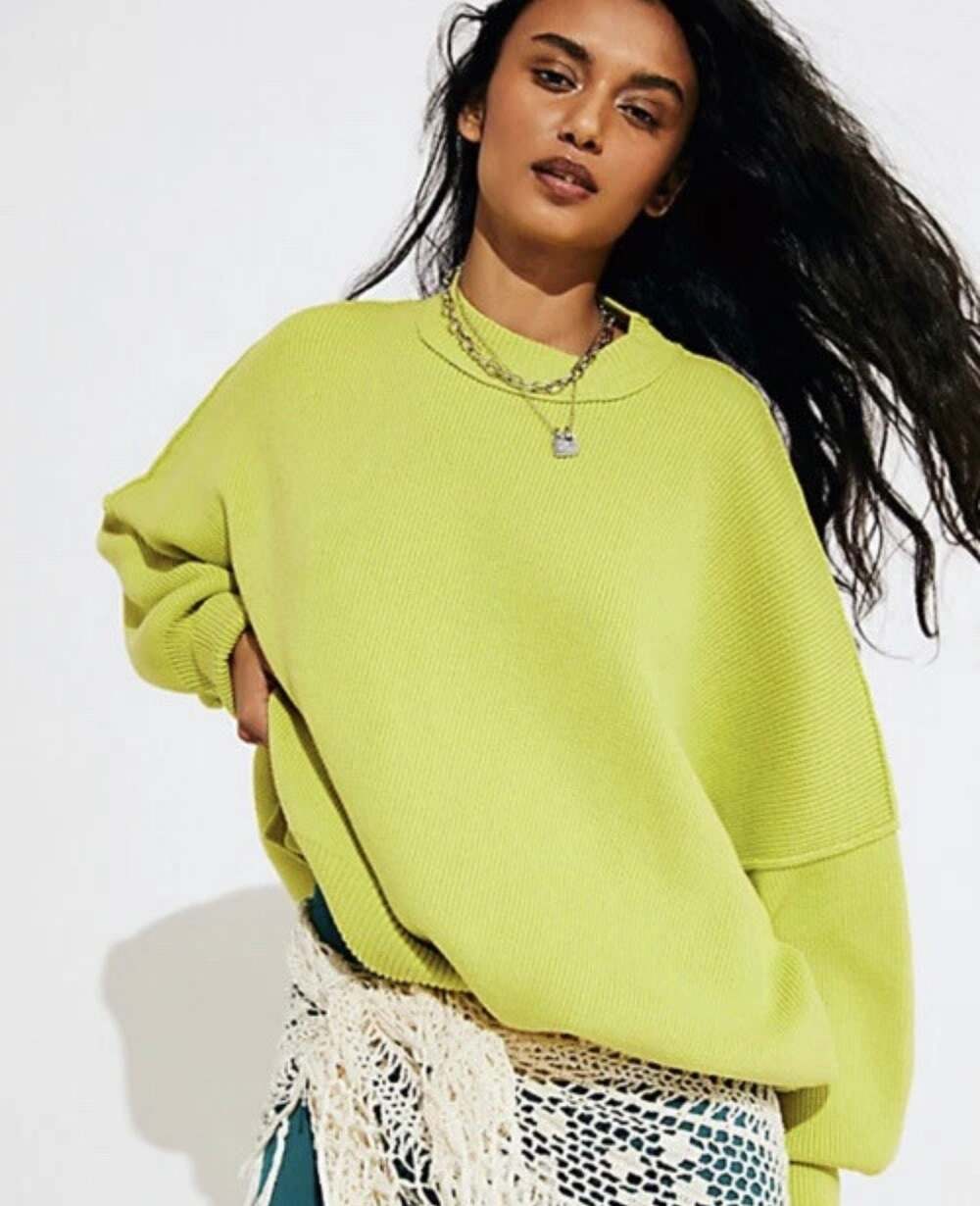 Free People Easy Street  Ribbed Knit Tunic Sweater